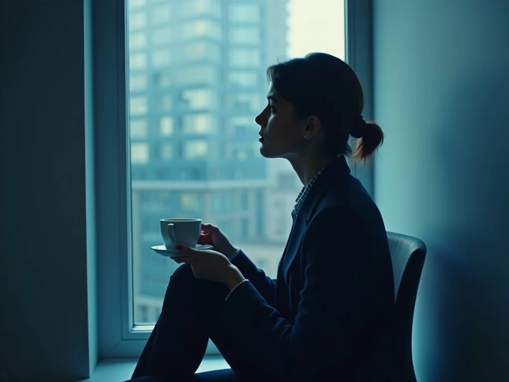 Professional taking a quiet break during burnout recovery and reflection